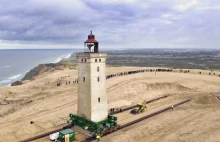 W Danii przeniesiono 120-letnią latarnię. 70 metrów w głąb lądu