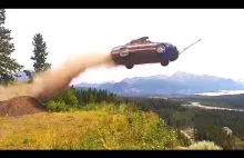 Launch cars off a cliff, show!