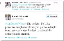 Radek Sikorski na twitterze radzi USA, jak dogonić Polski dobrobyt.