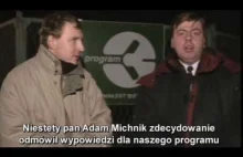 Jerzy Urban jako szofer Moniki Olejnik i Adama Michnika, Trójka, grudzień...
