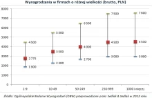 Zarobki w dużych firmach są wyższe niż w małych