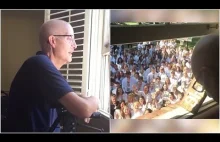 Moment students sing outside cancer-stricken teacher's house