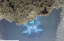 Podwodna kamera we wnętrzu wraku USS Arizona.