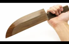 Najostrzejszy nóż kuchenny wykonany z twardego drewna!