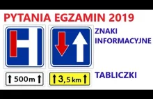 Pytania z egzaminu na prawo jazdy WORD 2019, znaki informacyjne, tab...