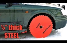 Testing Saw Blade Wheels on Frozen Lake!