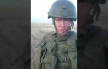 rosyjski żołnierz po spaleniu BTR-82