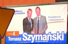 Tomasz Szymański wciągnął Tuska na plakat. O zgodę już nie zapytał