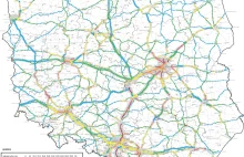 Mapa natężenia ruchu drogowego w Polsce