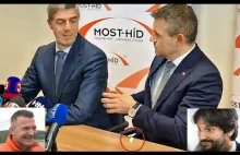 Nowemu słowackiemu premierowi wypada dziwny worek z proszkiem na konferencji.