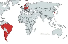 Mapa krajów rządzonych przez kobiety