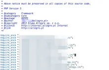 Allegro: wyciek kodu źródłowego niektórych plików PHP