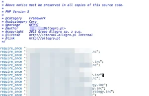 Allegro: wyciek kodu źródłowego niektórych plików PHP