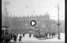 Jazda tramwajem po Starym Mieście w Krakowie w 1934 roku
