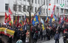 Antypolski marsz na Litwie. Wśród uczestników banderowcy, NPD i białorusini