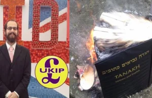 Otrodoksyjny rabin i polityk z partii Nigela Farage’a spalił Biblię