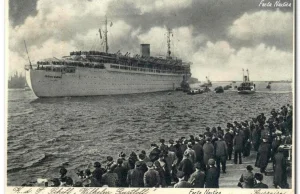 Wilhelm Gustloff - statek pasażerski na starych pocztówkach