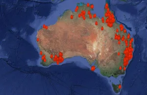 Australia płonie - aktualna mapa pożarów.