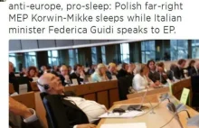 Janusz Korwin-Mikke zasnął w PE podczas...