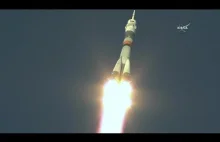 Start Sojuza widziany z Międzynarodowej Stacji Kosmicznej
