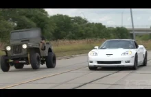 Jeep Willys kontra Corvette ZR-1