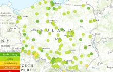 Publiczna mapa z oceną jakości powietrza (pomiary) dostępna dla każdego.