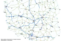 Mapa prędkości dozwolonej na polskich drogach krajowych