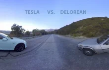 Tesla vs Delorean - film z możliwością oglądania w 360°.