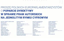 Lista polskich "artystów" muzycznych popierających cenzurę sieci.