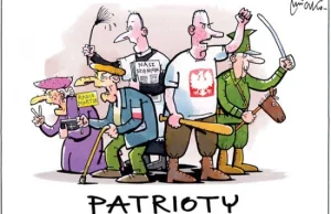 "Patrioty" - genialna karykatura A. Mleczki