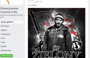 Skandaliczny wpis na profilu stowarzyszenia "Cracovia to my"