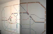 Plan berlińskiego metra namalowany na ścianie