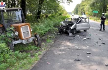 Prowadząc traktor z promilami i bez uprawnień uczestniczył w wypadku