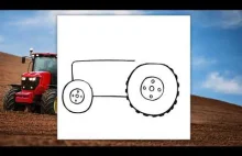 Traktor - Jak narysować Traktor - Nauka rysowania - krok po kroku