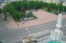 Atak rakietowy w centrum miasta Ługańsk.