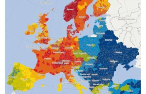 Siła nabywcza krajów i regionów Europy