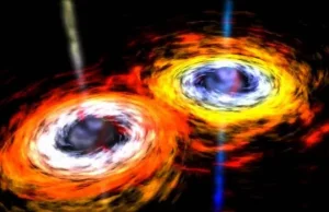 Dwie olbrzymie czarne dziury zderzą się za 21 lat. Wzbudzą fale grawitacyjne...