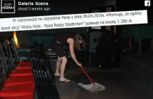Za umycie podłogi artystka dostała 1200 zł - tzw. performance.