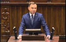 PIĘKNE orędzie prezydenta Andrzeja Dudy na VIII kadencję Sejmu!