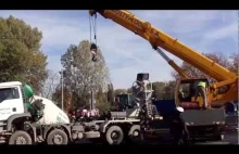 Wypadek betoniarki w Łodzi