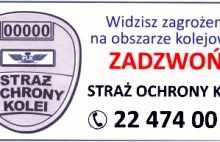 Straż Ochrony Kolei uruchomiła telefon alarmowy