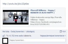 Pharell Williams udostępnił na facebooku krakowską wersję swojego teledysku