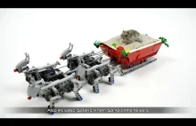 Sanie Mikołaja ciągnięte przez renifery z klocków Lego