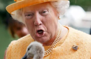 Trump w skórze k Królowej Elżbiety