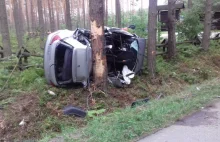 Tragiczny wypadek w Wilczej Woli. Samochód wbił się w drzewo
