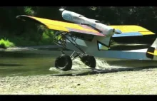 Prototyp samolotu typu bush plane, pokaz szybkiego lądowania i startu