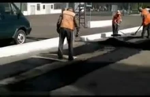 W Rosji nie używają walców do układania asfaltu