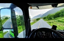 Kobieta kierowca ciężarówki - Dzień polarny w Tromso, Norwegia...