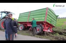 Jak nie wyciągać przyczepy ze zbożem.