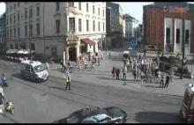 Blokada karetki na sygnale w Krakowie